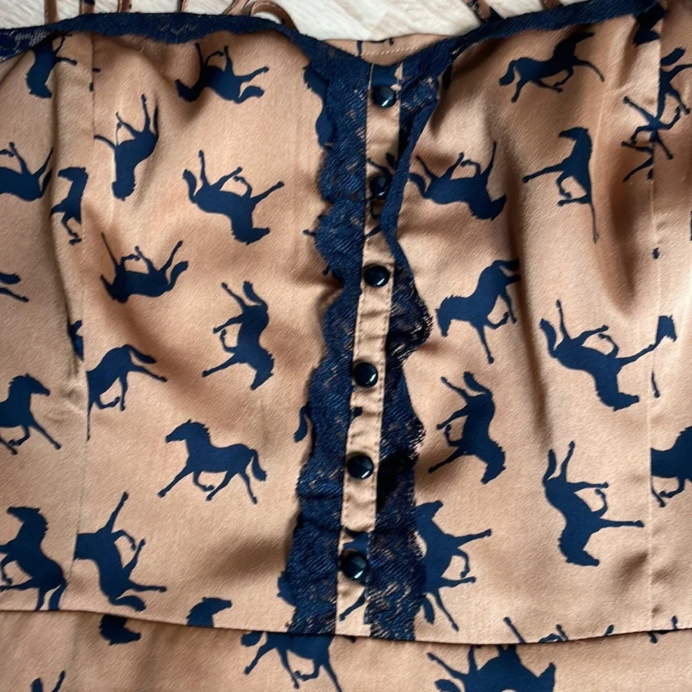 F21 horse print satin fabric dress - Picture 5 of 5